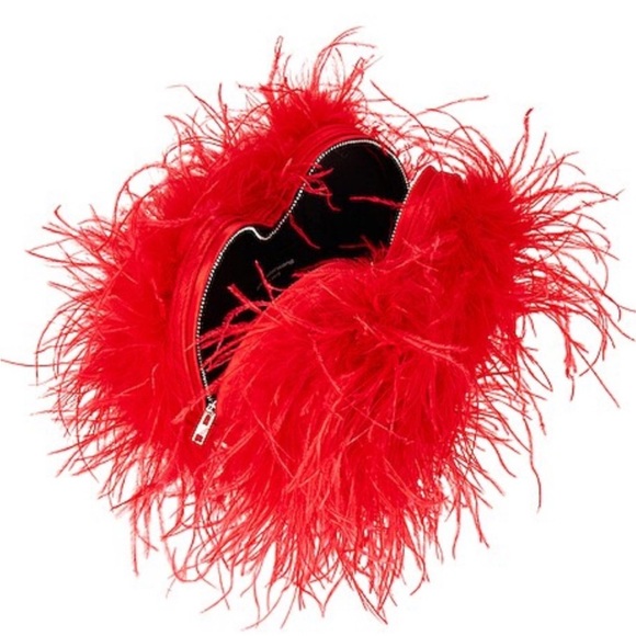 NWOT Alexander Wang Heart Pillow Ostrich Feathers Clutch Handbag - Picture 16 of 17